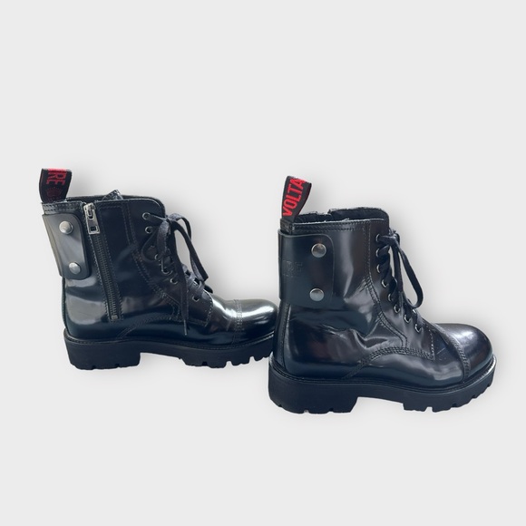 Zadig + Voltaire Morrison Glossy Black Combat Boots, size 38 - Picture 5 of 9